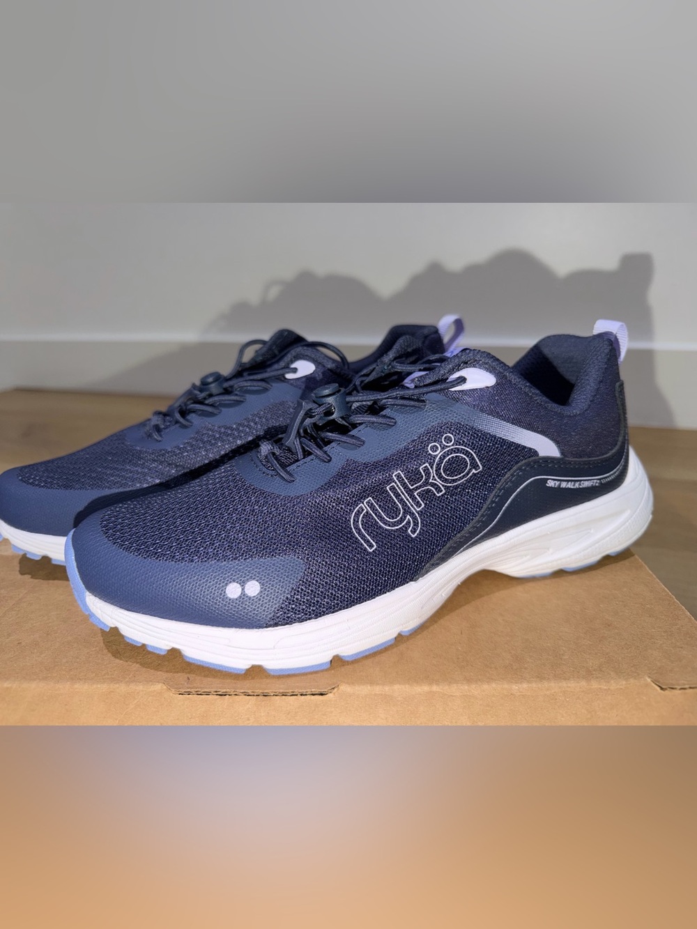 Ryka Women Navy and Light Blue Athletic Walking Shoes Memory Foam Size 6